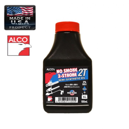 OLIO ALCO NO FUMO PER MOTORI DUE TEMPI 100ml LUBRIFICANTE AMERICANO